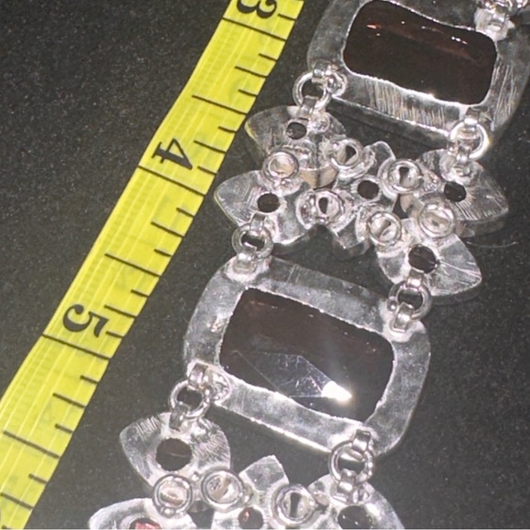 Exquisite Smokey Amethyst multi-gem cluster statement cuff Bracelet - Picture 8 of 12